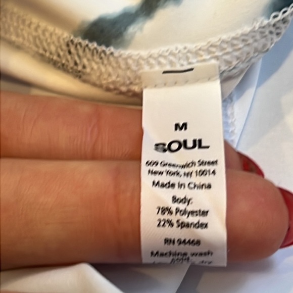 NWT Soul Women’s Leggings White and Blue Size Medium - Picture 5 of 6